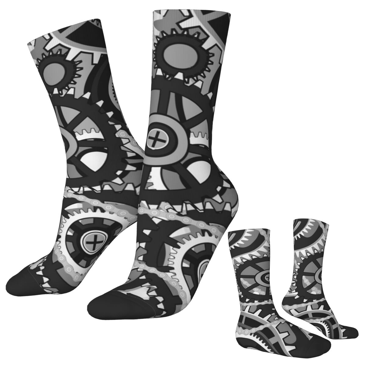 Running Gear Gifts For Women - Gears Vintage Wheels Stockings Men Print