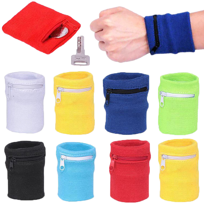 Sports Wristband With Zipper P - Sweat Band Wrist ulasan dan harga