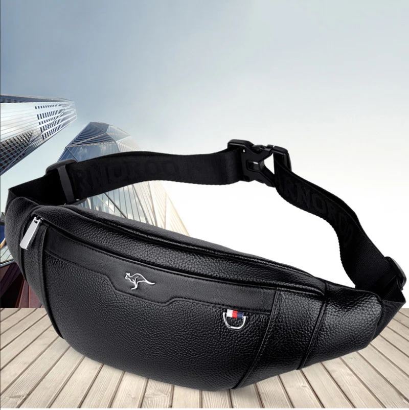 Business Leather Waist Bag Mul - Running Gear Bag ulasan dan harga