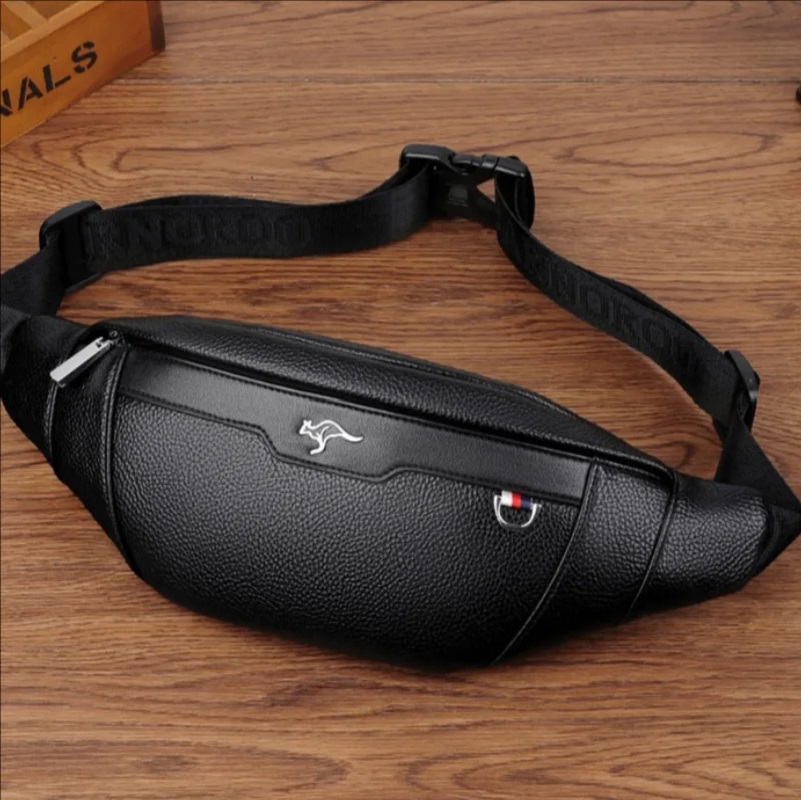 Business Leather Waist Bag Mul - Running Gear Bag ulasan dan harga