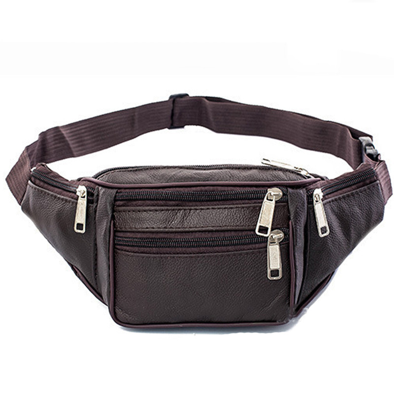 Leather Men Waist Chest Bag Th - Running Gear Bag ulasan dan harga