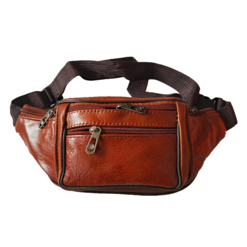 Leather Men Waist Chest Bag Th - Running Gear Bag ulasan dan harga